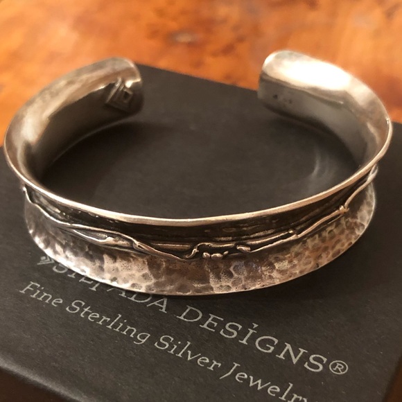 Vintage Silpada Hammered Textured Sterling Silver Cuff Bracelet B1684 - Picture 4 of 8